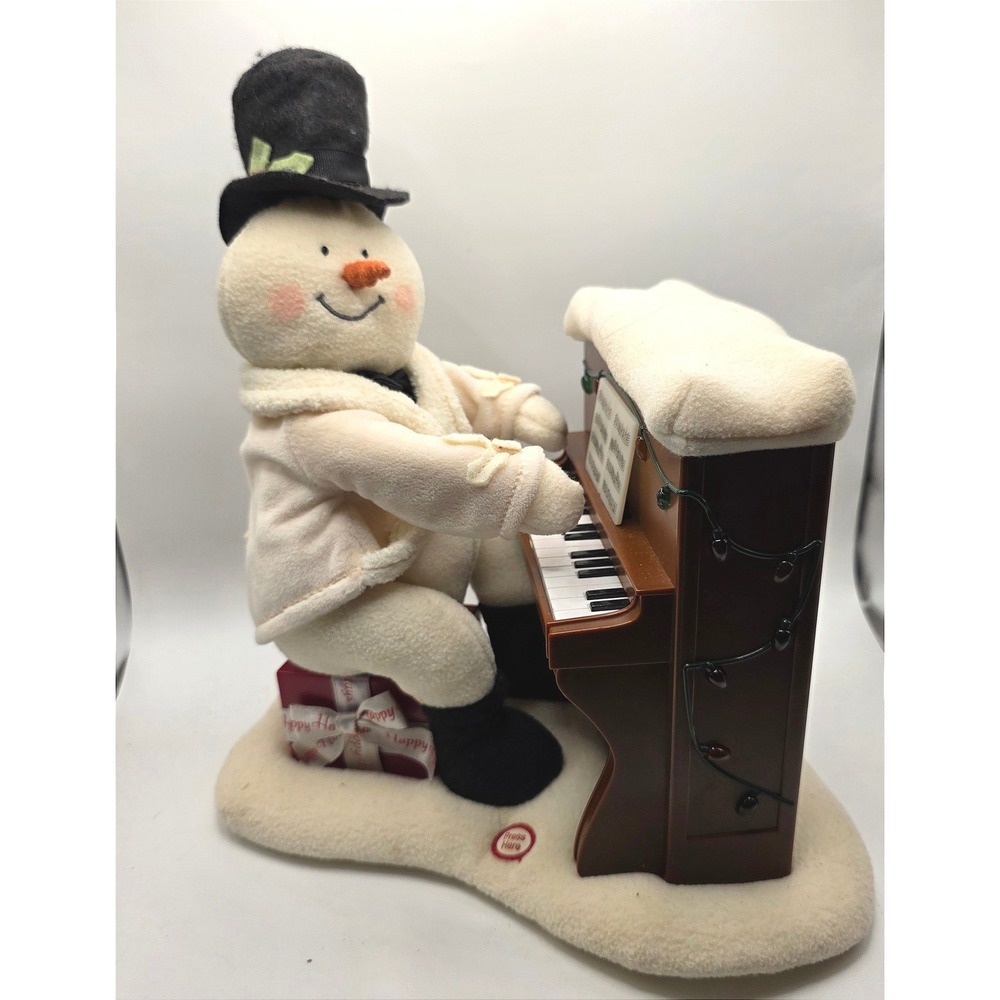 Hallmark Jingle Pals Snowman Playing Piano Musical Animated Christmas Plush
